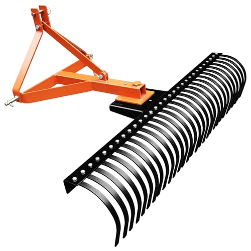 AptIiton 5 FT 3 Point Rake, Heavy Duty Rake for Tractors for CAT 1/2