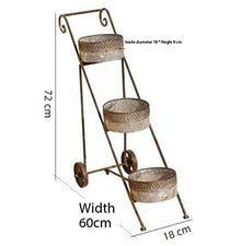 ZOCWJK Iron Plant Stand Pot Display Holder for Indoor and Outdoor Use Flower Stand Shelf for Home Garden and Retail Display Stand,Three Layers