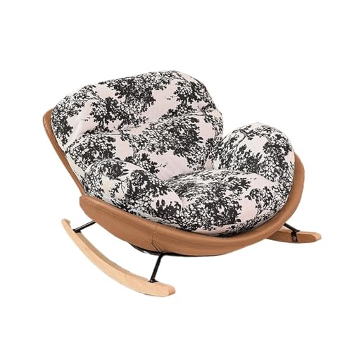 OUTIFUOSSR Single Casual Rocking Chair Modern Light Luxury Eggshell Sofa Living Room Balcony Sleeping Lazy(A)