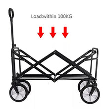 ZEFLMXS Outdoor Camping Portable Folding Trolley 5 Inch Wheel Utility Truck Shopping Cart Garden Four-Wheel Tool(D)