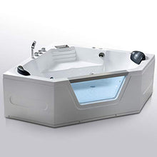 SIMBASHOPPING USA Whirlpool Bathtub Hydrotherapy 2 Persons 10 Water Jets Hot Tub 59" - Marbella