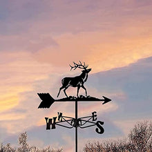 Weather Vane Animal Deer Weathervane Stainless Steel Wind Direction Indicator Professional Measuring Tools Durable Retro Farm Scene Garden Stake (Deer 1) (Owl)