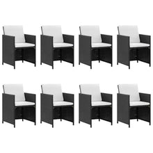 Heofavd 13 Piece Patio Dining Set Outdoor Furniture Rattan Black PE Wicker 9 Seater Rectangular Glass Table 8 Chairs 4 Stools 20 Cushions All Weather Garden Bistro for Backyard Balcony Porch
