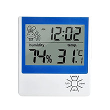 LCD Temperature Humidity Meter Backlight Indoor Outdoor Digital Hygrometer Thermometer Weather Station with Clock