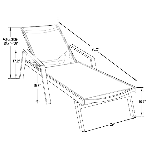 LeisureMod Modern White Sling Chaise Lounge Chair Set of 2