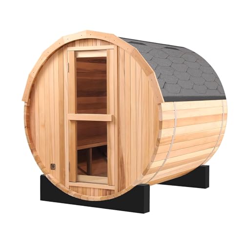 TaTalife Outdoor Barrel Steam Sauna, Backyard Wooden Sauna Room