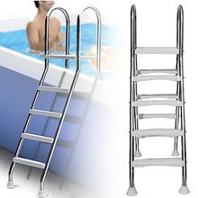 Swimming Pool Platform Ladder, Heavy Duty 304 Stainless Steel Pool Ladder, Non-Slip Steps Ladder, for Travel Trailers, Stage, Backyard Pool, Home