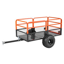 VEVOR 28 Cu.Ft 1800Lbs Steel ATV UTV Trailer Tow Behind Dump Cart, Heavy Duty Pull Behind Utility Dump Trailer for Lawn Mower Trailer Tractor Garden Yard with Removable Rear Panel