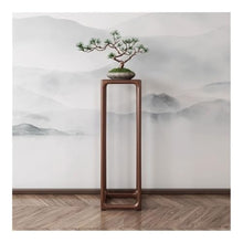 ZHONGCHENGWU Plant Stand Indoor Walnut Wood Shelf Chinese Bonsai Base, Plant Stand for Indoor Outdoor Home Decor(Large)