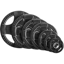 Body-Solid Olympic Weight Plates Set 355lbs Quad Grip Rubber Coated Black