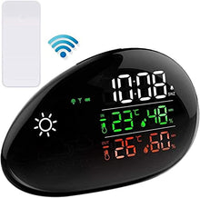 JDXQBLD Weather Station Digital Temperature Monitor Indoor Outdoor Wireless Station Monitoring Temperature,Alarm Clock Calendar,Humidity,Forecast - Black Cobblestone Sh