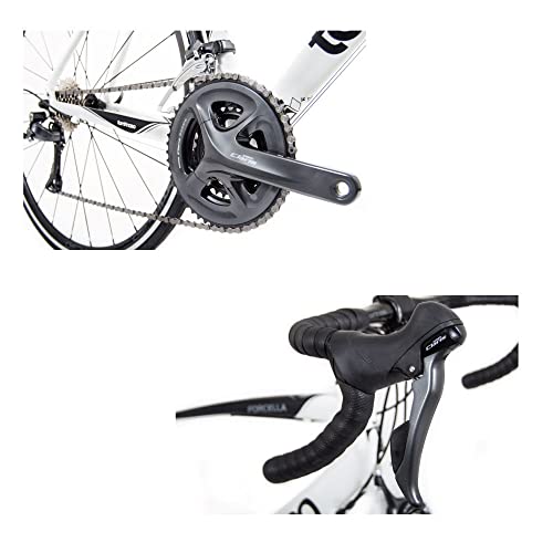 Tommaso Forcella Sport Bike Performance Aluminum Road Bike Carbon Shimano Claris 24 Speeds Road Bicycle Matte White
