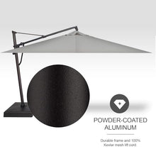 Treasure Garden AKZ PLUS Cantilever Umbrella 10'x13' Rectangular Sunbrella Cast Silver Canopy and Black Frame with Rolling Base