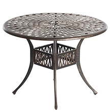 Gardenised Bronze Indoor and Outdoor Dining Set with 4 Chairs and 1 Table, Bistro Patio Cast Aluminum