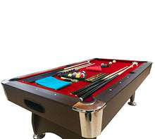 SIMBASHOPPING USA 7 Feet Billiard Pool Table Snooker Full Set Accessories Game mod. RED Devil Brown Red