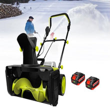 40V Lithium Battery Cordless Snow Blower, 3500W Brushless Motor Snow Thrower with 2/4 Batteries & 1/2 Charger, 50cm/20in Clearing Width, 7.6m/25ft Throw for Driveway & Patio 2Batteries