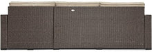 Serta Laguna Brown Wicker Outdoor Storage Sectional Sofa, Patio Furniture Set with Beige Cushions for Backyard or Deck