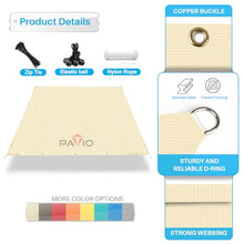 Patio Paradise 15' x 35' Shade Cloth with Grommets, Sun Shade Sail Rectangle with Straight Edge, Outside Patio Cover Pergola Shades Canopy, UV Block Shades Fabric for Backyard Garden, Beige