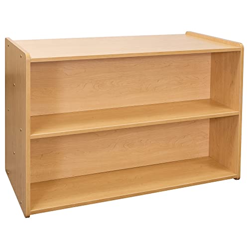 Tot Mate Double-Sided Wooden 2-Shelf Storage Organizer Maple