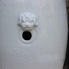 JOYNOW Ceramic Garden Stool Decorative Garden Stools White Lion Head Ceramic Stool Pier Cool Sofa Side Table Vanity Stool Sample Room Drum Stools Garden Stool Ceramic
