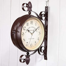 ZYBB Garden Clocks Outdoor 13 Inches Classical Double-Sided Wall Clock for The Garden Wall Mounted Wrought Iron Metal Decoration