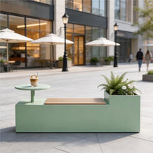 Park Planter Bench Integrated Planter Bench Divider Outdoor Landscaping