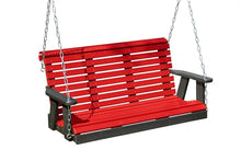Poly Lumber Wood 5FT Porch Swing Amish Craftsmandship Made in USA HDPE with No wood fibers and 1000 lbs Limit. Stainless Steel Hardware.Signature Rollback design for Patio Outdoor Backyard Garden Park