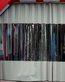 Elitix Shop Waterproof Divider Curtain with Clear Tarp Panels, Industrial Garage Insulated Curtains for Pergola Patio, Outdoor Vinyl Panel(5.5x3m(18x9.8ft))