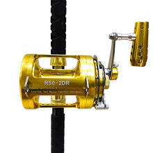EAT MY TACKLE 50 Wide 2 Speed Fishing Reels on 60-80 Pound Tournament Rods Black (2 Pack)