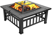 KOMFGT Fire Pit, 32'' Iron Fire Pit Outdoor Patio Camping Bonfire Bronze Outdoor Fireplace Fire Bowl with Spark Sn, Suitable