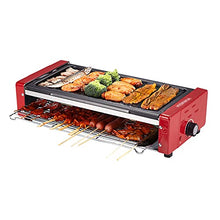 Barbecue Desk Tabletop Grill 1500w Fast Heating Non-stick Coating Bakeware Grilling Net and 8 Hand Held Bakeware Double Layer Indoor Smokeless Grill Suitable for Parties and Family Gatherings Tabletop