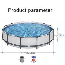 TYYMSMK Round Frame Swimming Pool Set, 3.05m X 76cm, Holds Up to 4678 litres, Perfect for Family Entertainment