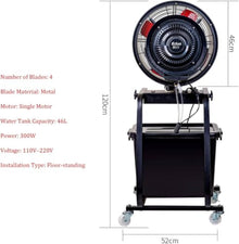 Acivirdde 46l Portable High-Velocity Commercial Outdoor Misting Fan,3 Speeds,4 Metal Blades,12-Hour Use