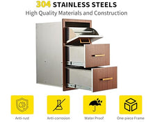 DobleePy Triple Drawer Stainless Steel Storage Cabinet for Outdoor Kitchen
