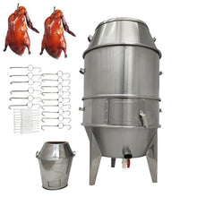 BREVELTION Commercial Charcoal Roast Duck Oven 23.6x53 Inches Stainless Steel 3 Tier Barbecue Grill BBQ Beijing Duck Turkey Roasting Machine with Detachable Shelf and Hooks for Chicken Vegetables Lamb