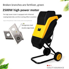 Electric Leaf Branch Shredder, 2500W Electric Wood Breaking Crusher Garden Tools(40M)