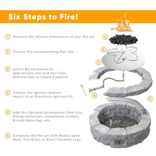 Spotix HPC Penta Match Lit Fire Pit Burner Kit with 36-Inch Stainless Steel Burner and 42-Inch Square Flat Pan, Natural Gas, Polished Chrome, with Flange, Key, Valve, Flex Line and Fittings