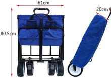 DUANZEYUQA Folding Wagon Garden Cart Foldable Garden Trolley Beach Wagon Pull Wagon Hand Cart Folding Trolley Outdoor Camping Handling Portable Push-Pull Truck
