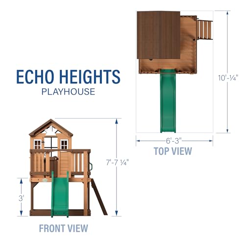 Backyard Discovery Echo Heights Elevated Cedar Playhouse Light Brown