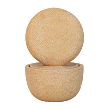 Sculptural Indoor Outdoor Water Fountain with Bowl Basin, (Beige+Yellow + Polyresin + Art Deco + Contemporary + Industrial + Modern + Ultra-Modern)