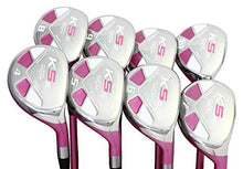 Majek Pink Senior Ladies Golf Hybrids Irons Set Ultra Light Weight Forgiving Fuchsia Woman - Pink