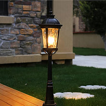 PeiyuLight Modern Outdoor Aluminum and Glass Light Pole - Waterproof Decorative Lamp for Garden, Deck, and Patio (Black)