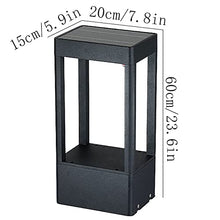 VELLOW Square Solar Post Lantern Light,IP55 Waterproof Road Stigma Lamps Fixtures,Outdoor Aluminum Yard High Brightness LED Column Lamp Lantern,Decorations Landscape Lighting for Patio Porch Railing