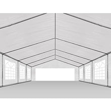 AMERICAN PHOENIX Party Tent 16x32 Heavy Duty Large White Canopy Commercial Fair Shelter Wedding Events Tent - White with Blue