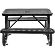 Global Industrial 4 L Rectangular Picnic Table, Expanded Metal, Black