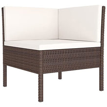 HEFZGDB 12 Piece Patio Lounge Set with Cushions Poly Rattan Brown Outdoor Patio Furniture Set Patio Furniture Set Patio Table and Chairs Set Suitable for Garden, Living Room, Poolside.
