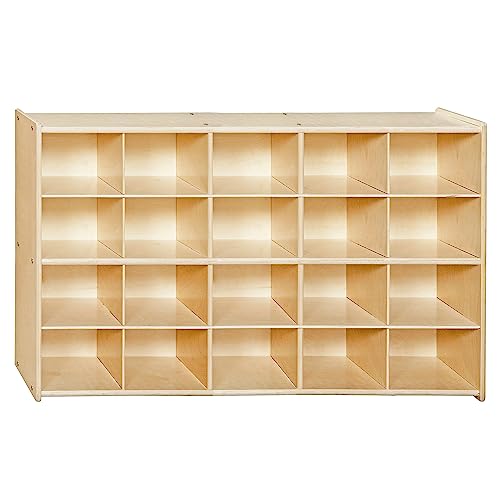 Contender 20 Cubby Hardwood Storage Shelf Natural