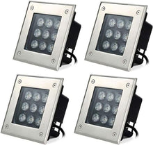 4PCS Outdoor Buried Lights - 110V LED Landscape Lights, Underground Light LED, Square Embedded IP67 Waterproof Garden Landscape Lights, LED outdoor recessed spotlight ( Color : Green light , Size : 24