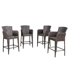 Christopher Knight Home Anaya 45" Wicker Barstools, 4-Pcs Set, Multibrown