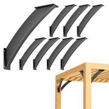 LQSYBHD Heavy Duty Roof Riser Brackets Kit 45 Degree Angle Support Brackets Black Metal Riser Beam Bracket for Roof Pergola Gazebo Patio Cover 8 Pcs Heavy Duty Inside Joint